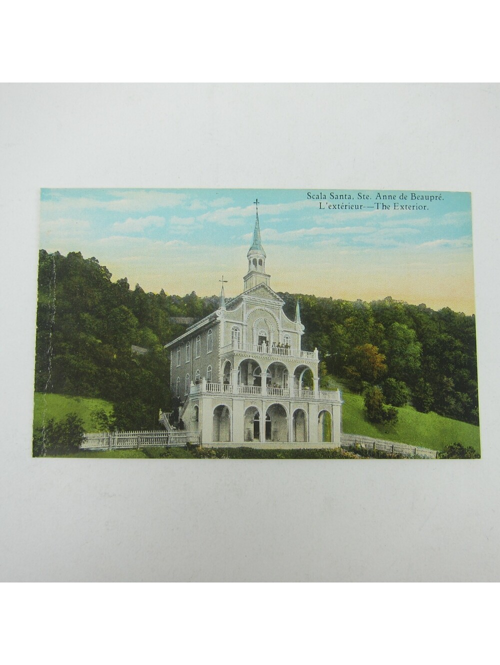 Postcard Quebec Canada Sainte Ste Anne De Beaupre Scala Santa Exterior Antique